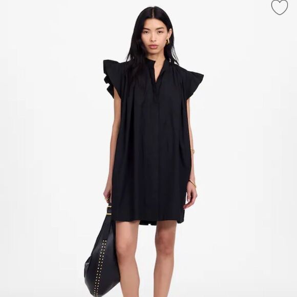 NWT Madewell Dress Flutter Sleeve Button Front Mini M - Picture 5 of 11